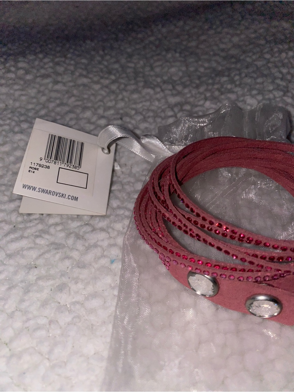 Swarovski Slake Rose Pink Crystals Wrap Bracelet 1179238 Retired